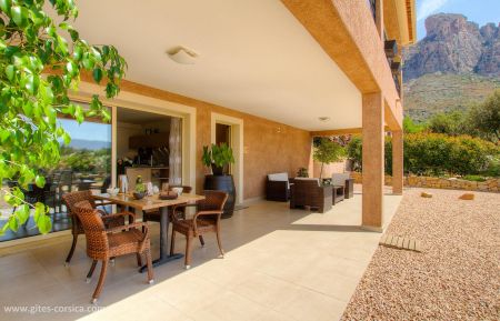 G&icirc;te n&deg;21311 Afa - Corse - G&icirc;te &agrave; Afa en Corse du Sud: la terrasse face au Mont Gozzi
