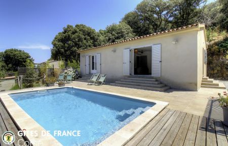 G&icirc;te n&deg;21282 Olmeto - Corse - Gite &agrave; Olmeto, Le grand Valinco, Corse du Sud, labellis&eacute; G&icirc;tes de France : lla maison et la piscine