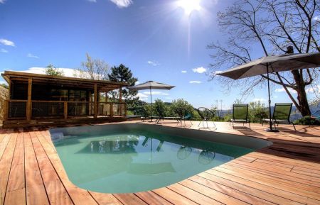 Chalet/Bungalow59713 Venaco - Corse - Gite &agrave; Venaco, Centre-Corse, Haute-Corse, labellis&eacute; Gites de France: la piscine commune aux deux chalets
