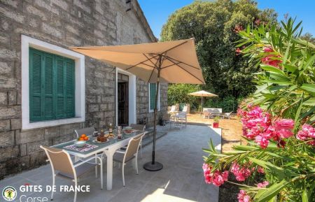 G&icirc;te n&deg;24961 Levie - Corse - G&icirc;te &agrave; Levie, le sud Corse, labellis&eacute; G&icirc;tes de France : le jardin et la terrasse
