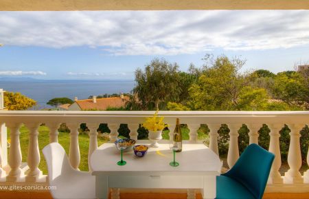 Gîte à Luri, Grand Bastia, Haute-Corse, labellisé Gîtes de France : la vue mer depuis le balcon Gîte n°63183 Luri - Corse - Gîte à Luri, Grand Bastia, Haute-Corse, labellisé Gîtes de France : la vue mer depuis le balcon