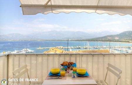 G&icirc;te n&deg;64211 Calvi - Corse - G&icirc;te &agrave; Calvi, La Balagne, Haute-Corse, labellis&eacute; G&icirc;tes de France : le balcon avec vue sur le Golfe de Calvi