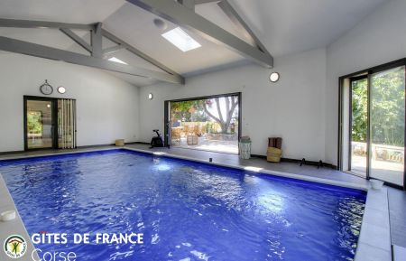 G&icirc;te n&deg;28431 Afa - Corse - Gite &agrave; Afa, le Grand Ajaccio, Corse du Sud, labellis&eacute; G&icirc;tes de France : la piscine int&eacute;rieure 