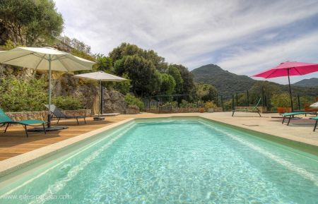 G&icirc;te n&deg;23241 Sart&egrave;ne - Corse - Gite &agrave; Sart&egrave;ne, Le Grand Valinco, Corse du Sud, labellis&eacute; Gites de France : la piscine commune