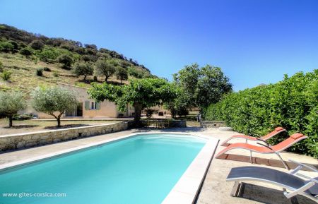 G&icirc;te n&deg;63991 Pietralba - Corse - Gite &agrave; Pietralba, Balagne, Haute-Corse, labellis&eacute; Gites de France : la piscine