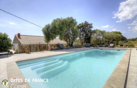 G&icirc;te n&deg;22466 Sart&egrave;ne - Corse - Gite &agrave; Sart&egrave;ne, Le Grand Valinco, Corse du Sud, labellis&eacute; G&icirc;tes de France : la maison et la terrasse