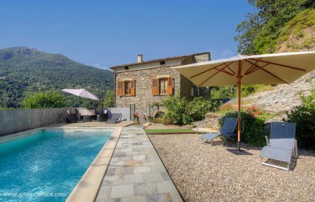 G&icirc;te n&deg;59531 Ortale - Corse - G&icirc;te &agrave; Ortale, C&ocirc;te orientale, Haute-Corse, labellis&eacute; G&icirc;tes de France : la piscine et le g&icirc;te
